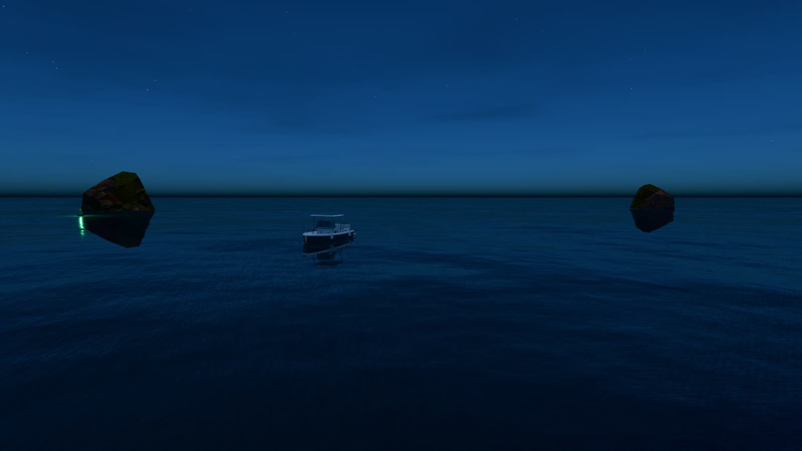 Moonlit preset, dark night water under the moon