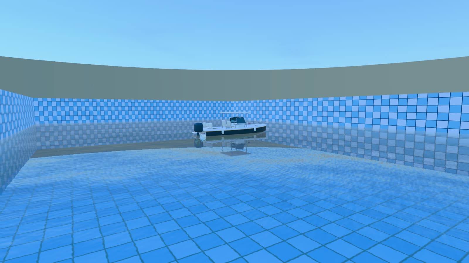 Pool preset, tiled walls around bright clear water